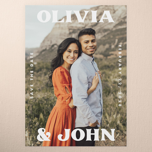 Bonded Love Save The Date, White, 5x7 Flat, Write Your Own, 100% Recycled Cardstock , Square, White