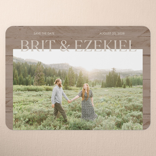 Rustic Union Save The Date, Brown, 5x7 Flat, Write Your Own, Standard Smooth Cardstock, Rounded, Deep Chocolate