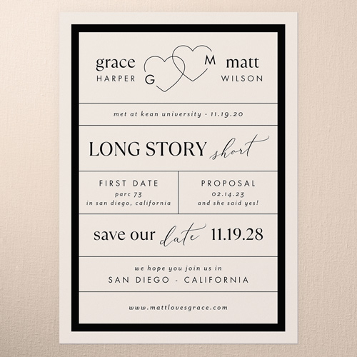 Marriage Tale Save The Date, Pink, 5x7 Flat, Luxe Double-Thick Cardstock, Square