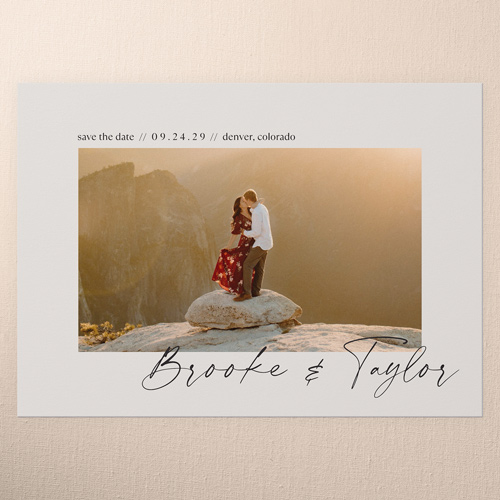 Refined Romance Save The Date, Beige, 5x7 Flat, Luxe Double-Thick Cardstock, Square, Nude