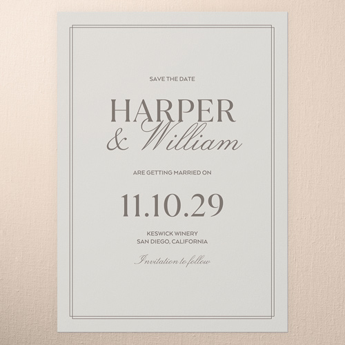 Timeless Union Save The Date, Beige, 5x7 Flat, Matte, Signature Smooth Cardstock, Square, Nude