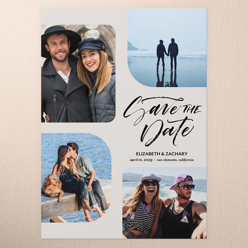 Soft Corners Save The Date, Beige, 5x7 Flat, Luxe Double-Thick Cardstock, Square, Beige