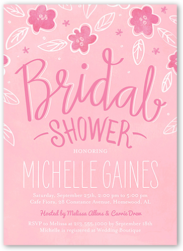 Sweet Blooming Bride Bridal Shower Invitation, Pink, Matte, Signature Smooth Cardstock, Square