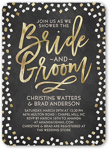 Sweetest Couple Bridal Shower Invitation, Grey, Pearl Shimmer Cardstock, Rounded