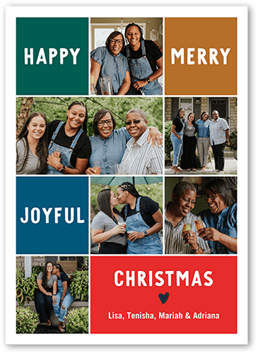 Giving Grid Holiday Card, Red, 5x7 Flat, Christmas, Standard Smooth Cardstock, Square