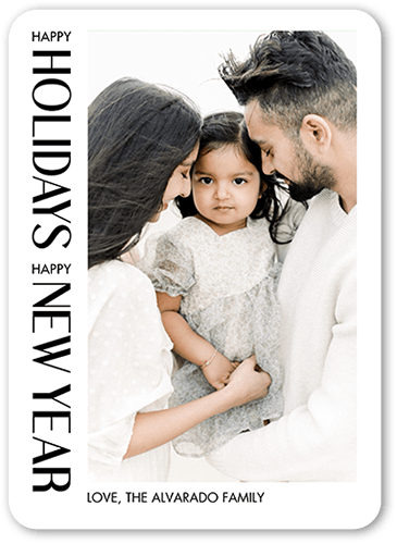 Edgy Messages Holiday Card, none, White, 5x7 Flat, Holiday, Pearl Shimmer Cardstock, Rounded, White