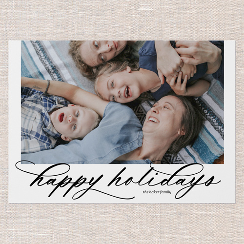 Bold Elegant Type Holiday Card, Blue, 5x7 Flat, Holiday, Pearl Shimmer Cardstock, Square, Navy