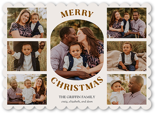 Picture Perfect Season Holiday Card, Beige, 5x7, Christmas, Matte, Signature Smooth Cardstock, Scallop