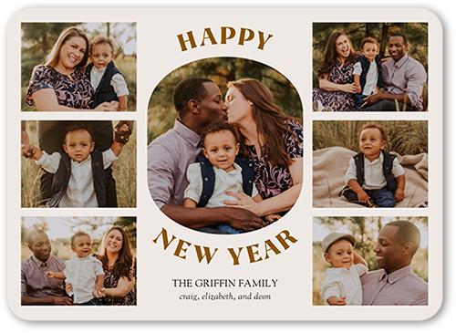 Picture Perfect Season Holiday Card, Beige, 5x7 Flat, New Year, Standard Smooth Cardstock, Rounded