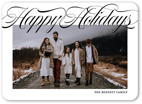Simple Modern Snapshot Holiday Card, Rounded Corners