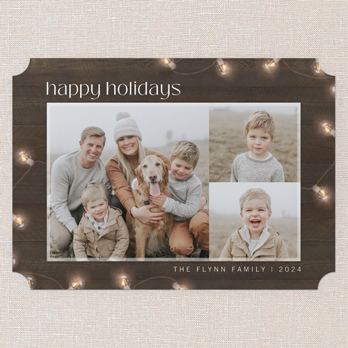 Xmas Lights Holiday Card, Brown, 5x7 Flat, Holiday, Matte, Signature Smooth Cardstock, Ticket