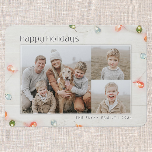 Xmas Lights Holiday Card, White, 5x7 Flat, Holiday, Standard Smooth Cardstock, Rounded