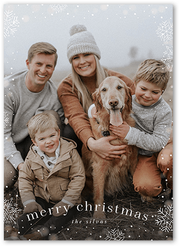 Snowfall Surroundings Holiday Card, White, none, 5x7 Flat, Christmas, 100% Recycled Cardstock , Square