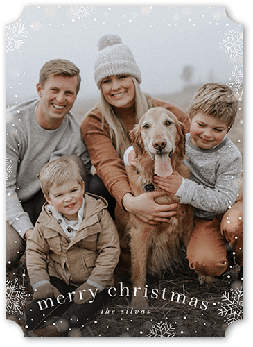 Snowfall Surroundings Holiday Card, White, none, 5x7 Flat, Christmas, Matte, Signature Smooth Cardstock, Ticket
