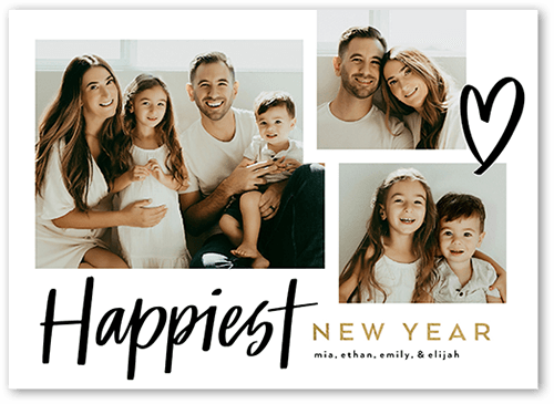 Simple Handwritten Love Holiday Card, White, 5x7 Flat, New Year, 100% Recycled Cardstock , Square