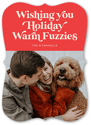 Classic Dog Holiday Card, Red, 5x7 Flat, Holiday, Pearl Shimmer Cardstock, Bracket