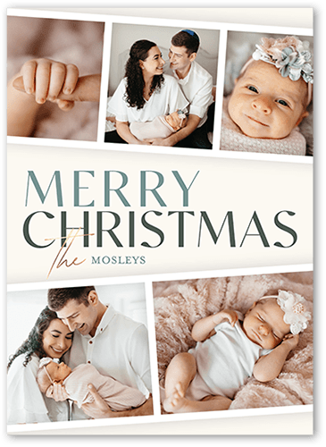 Filmstrip Family Fun Holiday Card, Grey, 5x7 Flat, Christmas, 100% Recycled Cardstock , Square