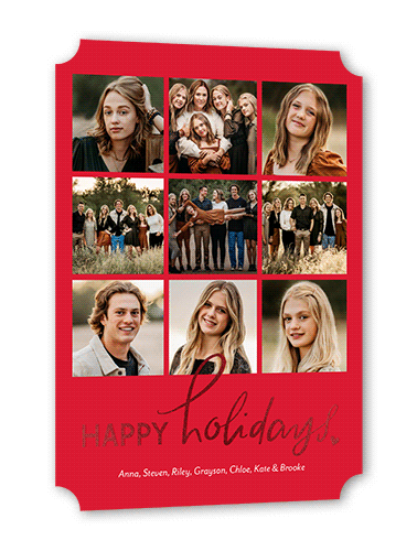 Happy Foil Heart Holiday Card, Red, Red Foil, 5x7 Flat, Holiday, Matte, Signature Smooth Cardstock, Ticket