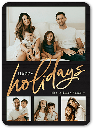 Beautiful Family Holiday Card, Black, 5x7 Flat, Holiday, Matte, Signature Smooth Cardstock, Rounded
