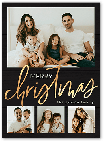 Beautiful Family Holiday Card, Black, 5x7 Flat, Christmas, Luxe Double-Thick Cardstock, Square, Black