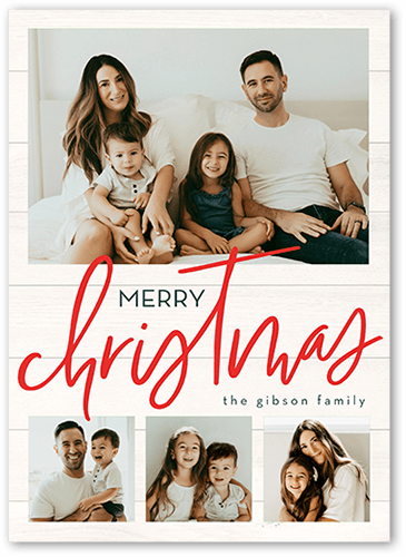 Beautiful Family Holiday Card, White, 5x7 Flat, Christmas, Luxe Double-Thick Cardstock, Square