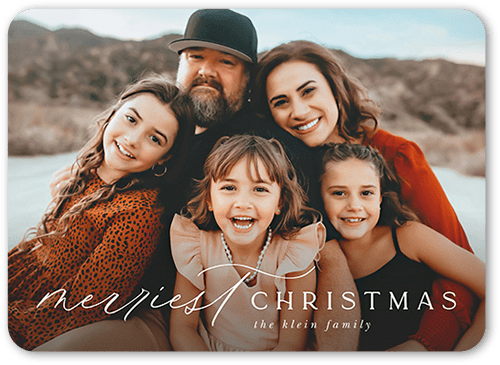 Mixed Type Footer Holiday Card, White, none, 5x7 Flat, Christmas, Matte, Signature Smooth Cardstock, Rounded