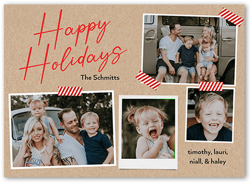 Vision Board Holiday Card, Beige, 5x7 Flat, Holiday, Luxe Double-Thick Cardstock, Square, Tan