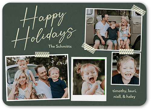 Vision Board Holiday Card, Green, 5x7 Flat, Holiday, Standard Smooth Cardstock, Rounded