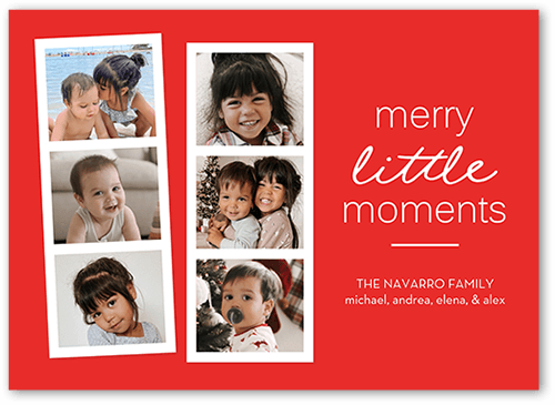 Photo Booth Holiday Card, Red, 5x7 Flat, Christmas, Standard Smooth Cardstock, Square
