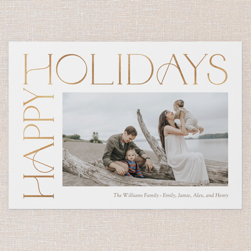 Side Serifs Holiday Card, White, 5x7 Flat, Holiday, Luxe Double-Thick Cardstock, Square