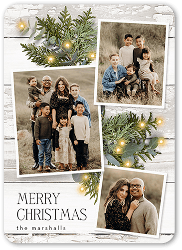 Festive Photos Holiday Card, White, 5x7 Flat, Write Your Own, Standard Smooth Cardstock, Rounded