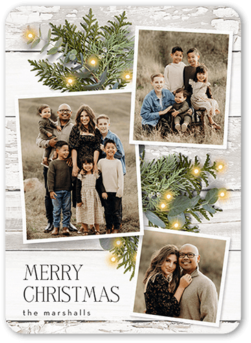 Festive Photos Holiday Card, White, 5x7 Flat, Write Your Own, Matte, Signature Smooth Cardstock, Rounded