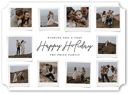 Polaroid Spread Holiday Card, White, 5x7 Flat, Holiday, Pearl Shimmer Cardstock, Ticket