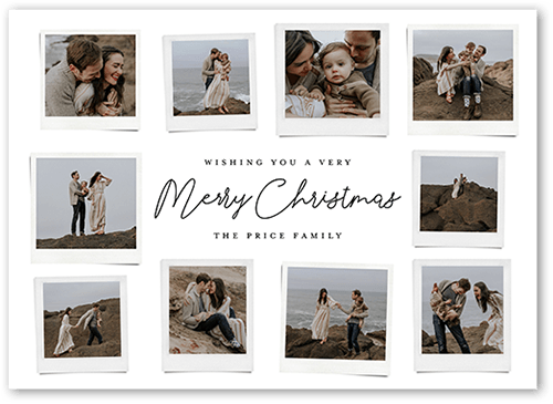 Polaroid Spread Holiday Card, White, 5x7 Flat, Christmas, Matte, Signature Smooth Cardstock, Square