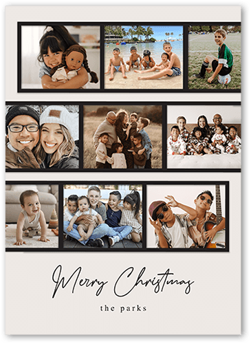 Filmstrip Sequence Holiday Card, Grey, 5x7 Flat, Christmas, Standard Smooth Cardstock, Square