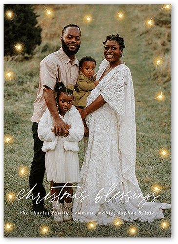 Still Glowing Holiday Card, White, 5x7 Flat, Religious, Pearl Shimmer Cardstock, Square