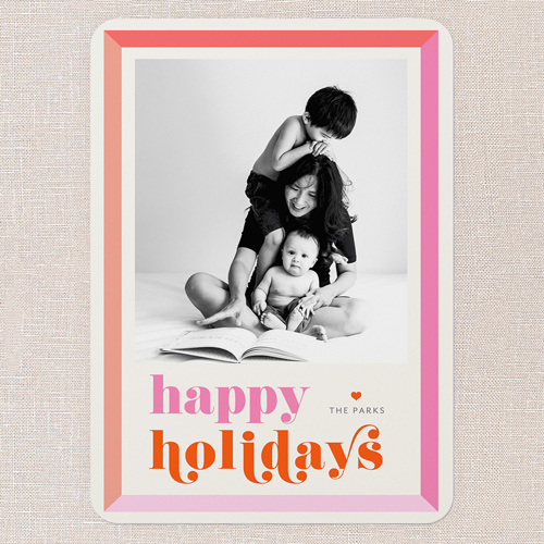 Vibrant Ventures Holiday Card, White, 5x7 Flat, Holiday, 100% Recycled Cardstock , Rounded, White