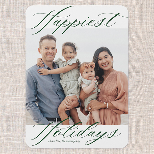 Merry Memory Holiday Card, White, 5x7 Flat, Holiday, Matte, Signature Smooth Cardstock, Rounded