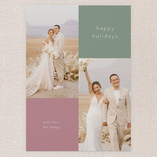 Simple Squared Holiday Card, Green, 5x7 Flat, Holiday, Pearl Shimmer Cardstock, Square, Rosemary