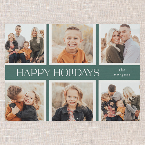 Dashing Deco Holiday Card, Green, 5x7 Flat, Holiday, Luxe Double-Thick Cardstock, Square