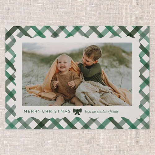 Blissful Bows Holiday Card, Green, 5x7 Flat, Write Your Own, Matte, Signature Smooth Cardstock, Square, Forest