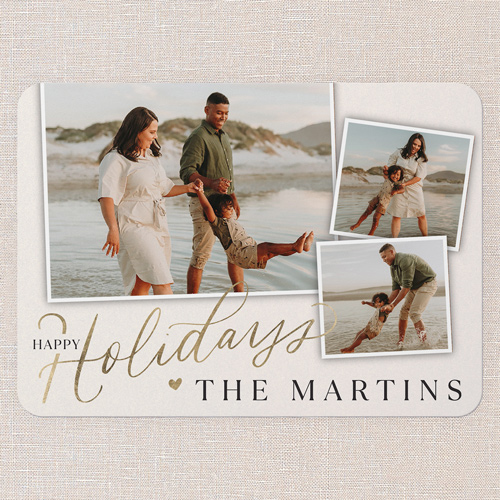 Snapshot Simplicity Holiday Card, Beige, 5x7 Flat, Holiday, Matte, Signature Smooth Cardstock, Rounded, Antique White