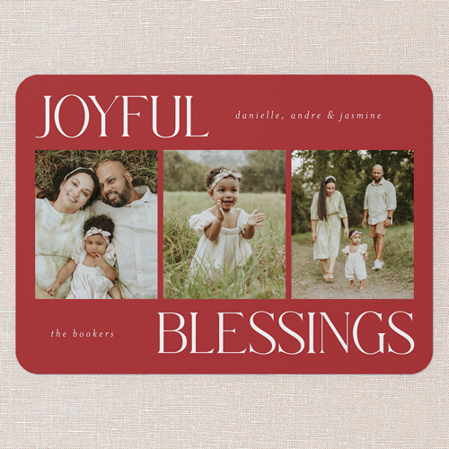 Simplistic Style Holiday Card, Red, 5x7 Flat, Religious, Standard Smooth Cardstock, Rounded, Spanish Red