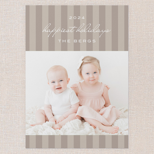 Two Toned Elegance Holiday Card, Beige, 5x7 Flat, Holiday, Pearl Shimmer Cardstock, Square