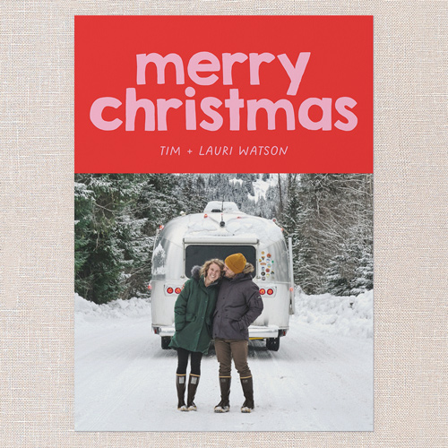 Festively Fun Holiday Card, Red, 5x7 Flat, Christmas, Matte, Signature Smooth Cardstock, Square, Cherry