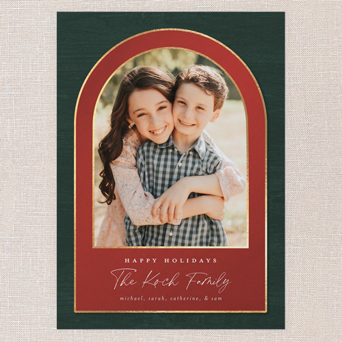 Cozy Arch Holiday Card, Green, 5x7 Flat, Holiday, 100% Recycled Cardstock , Square, Seaweed