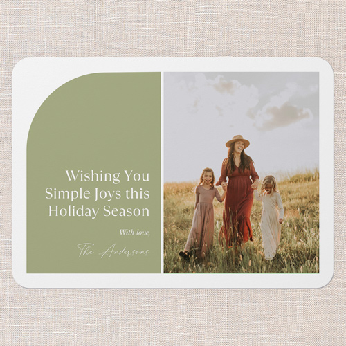 Rounded Bliss Holiday Card, White, 5x7 Flat, Write Your Own, 100% Recycled Cardstock ?, Rounded