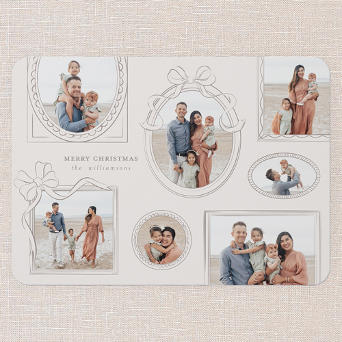 Uniquely Framed Holiday Card, Beige, 5x7 Flat, Write Your Own, 100% Recycled Cardstock , Rounded