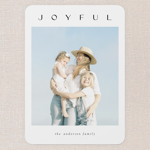 Minimal Magic Holiday Card, White, 5x7 Flat, Holiday, Pearl Shimmer Cardstock, Rounded, White