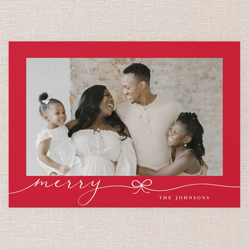 Bow Basics Holiday Card, Red, 5x7 Flat, Christmas, Standard Smooth Cardstock, Square, Red